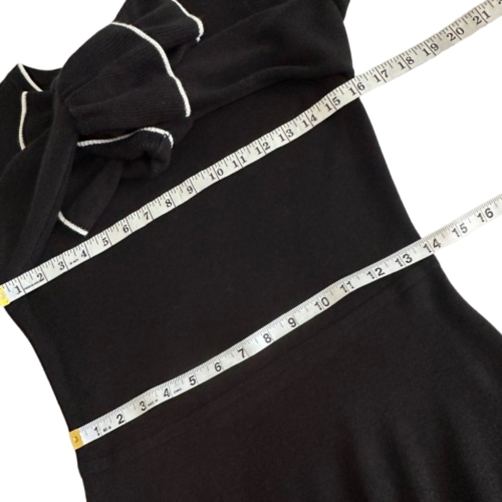 Vince Camuto Women S Black & White Sleeved Ruffled Fit & Flare Midi Knit Dress - Picture 9 of 13